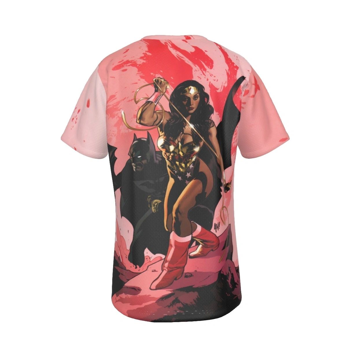 WONDER WOMAN WITH BATMAN ALL OVER PRINT SHIRT AND TANK TOP - ADAM HUGHS ART
