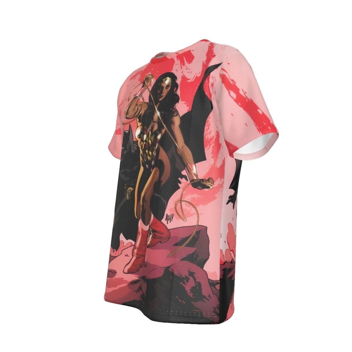WONDER WOMAN WITH BATMAN ALL OVER PRINT SHIRT AND TANK TOP - ADAM HUGHS ART