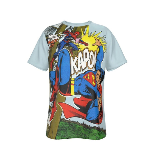 SPIDER-MAN PUNCHES SUPERMAN ALL OVER PRINT SHIRT AND TANK TOP