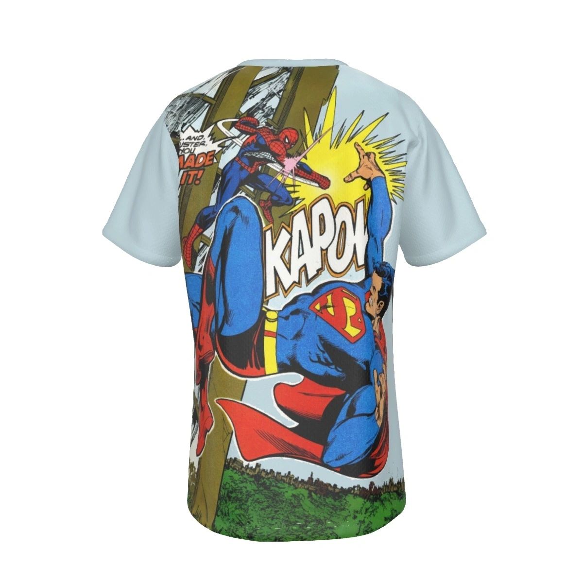 SPIDER-MAN PUNCHES SUPERMAN ALL OVER PRINT SHIRT AND TANK TOP