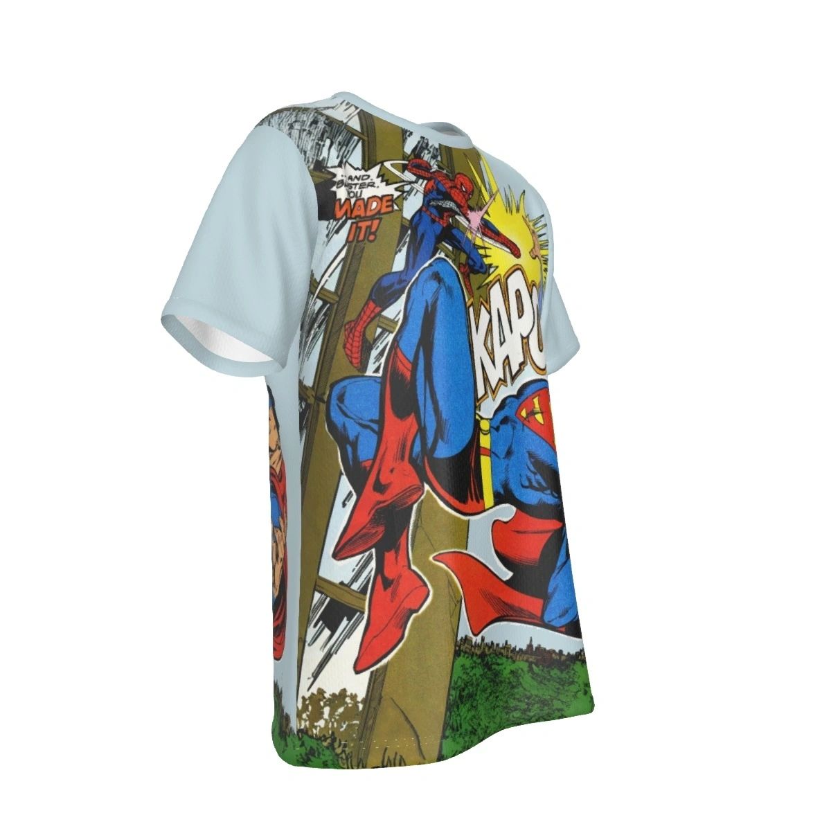 SPIDER-MAN PUNCHES SUPERMAN ALL OVER PRINT SHIRT AND TANK TOP