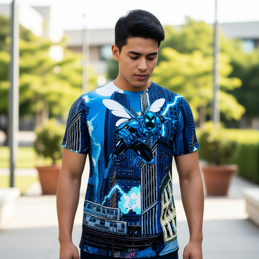 NEW BLUE BEETLE GO All Over Print Shirt & Tank Top -JAIME REYES - ORIGINAL ART