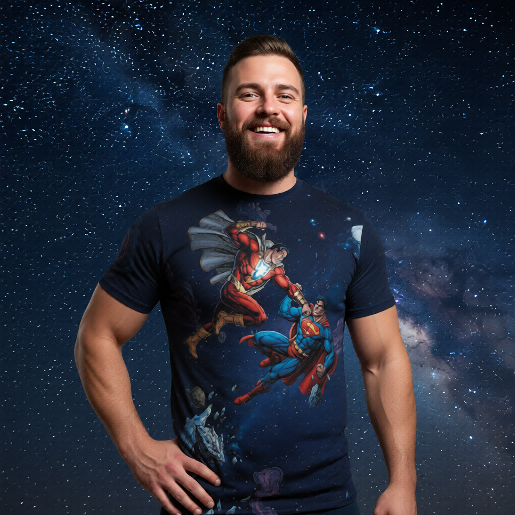 SUPERMAN VS SHAZAM GO All Over Print Shirt & Tank Top - ORIGINAL ART