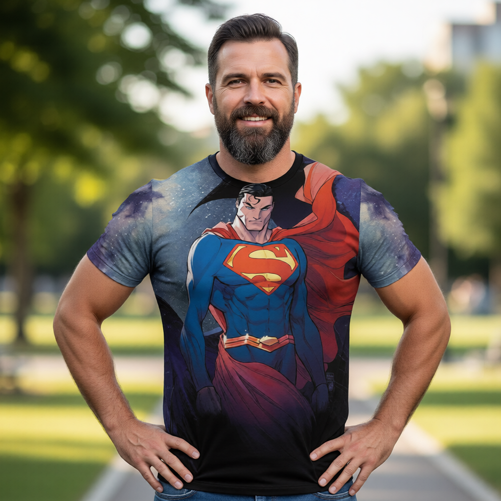 SUPERMAN: DARK KNIGHT: METAL 1 VAR COVER ALL OVER PRINT SHIRT OR TANK -MICHAEL TURNER ART