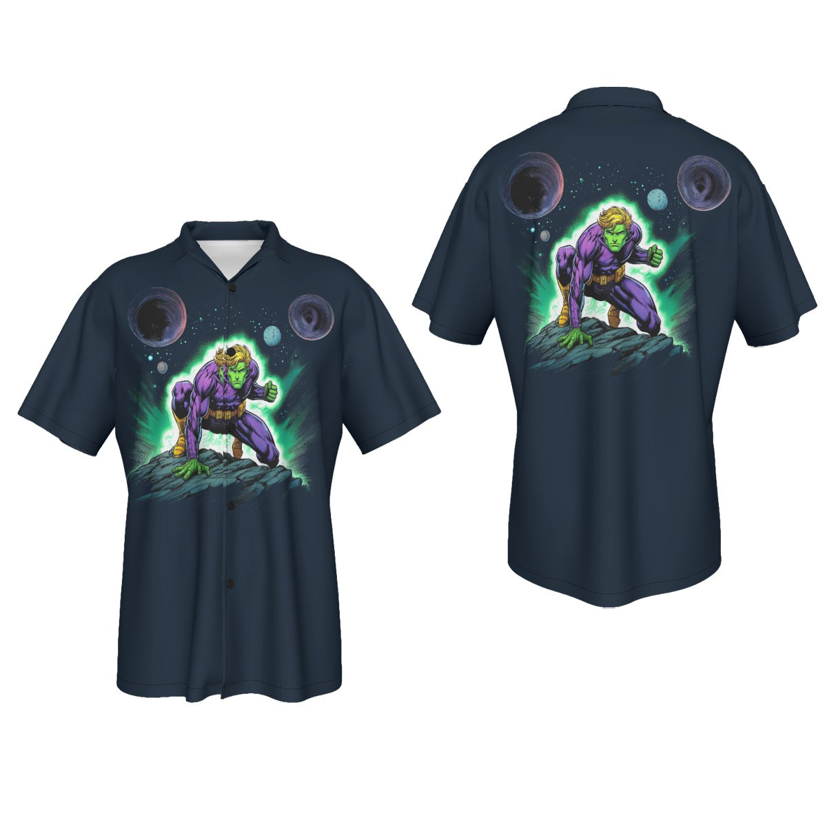 BRAINIAC 5 SET  ALL OVER PRINT SHIRT AND TANK TOP - ORIGINAL ART BY EKA