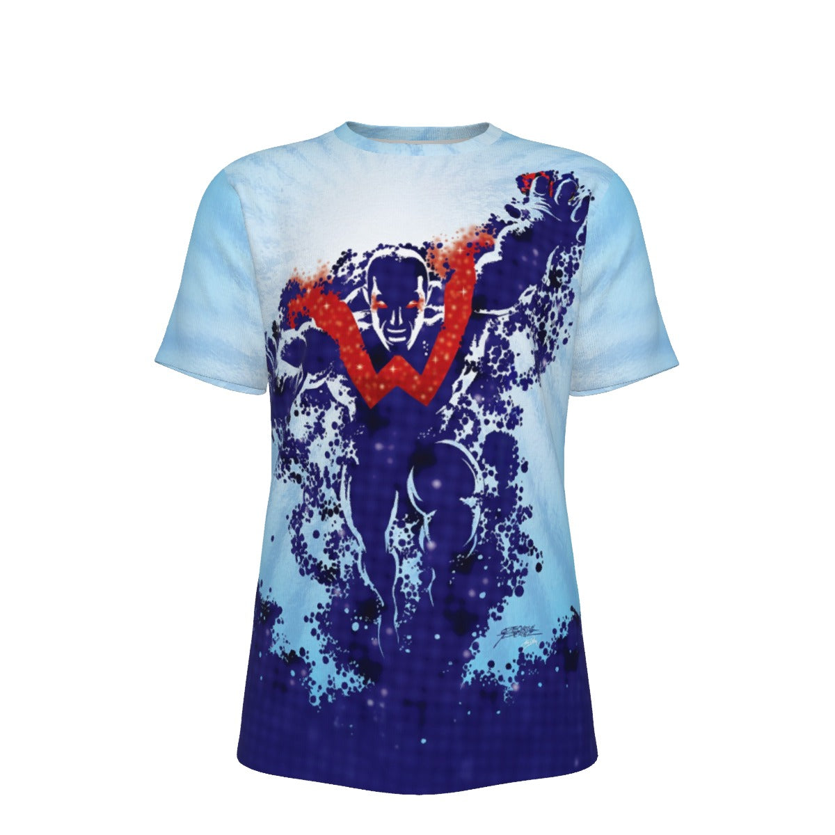 WONDER MAN PINUP OVER PRINT SHIRT AND TANK TOP - GEORGE PEREZ ART