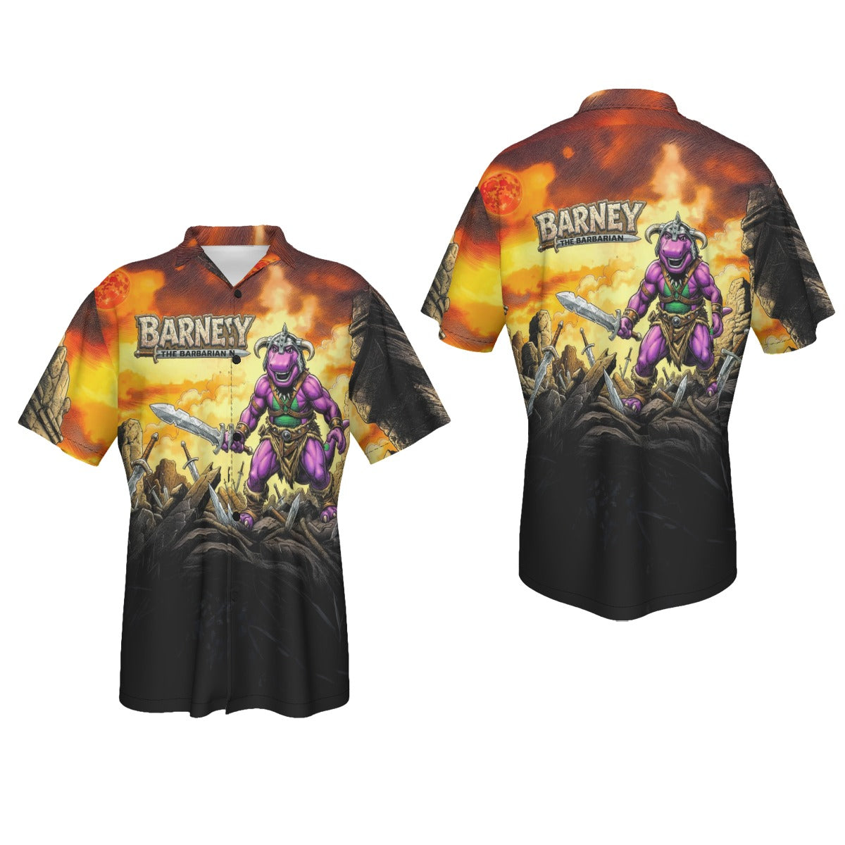 BARNEY THE BARBARIAN All Over Print Shirt & Tank Top