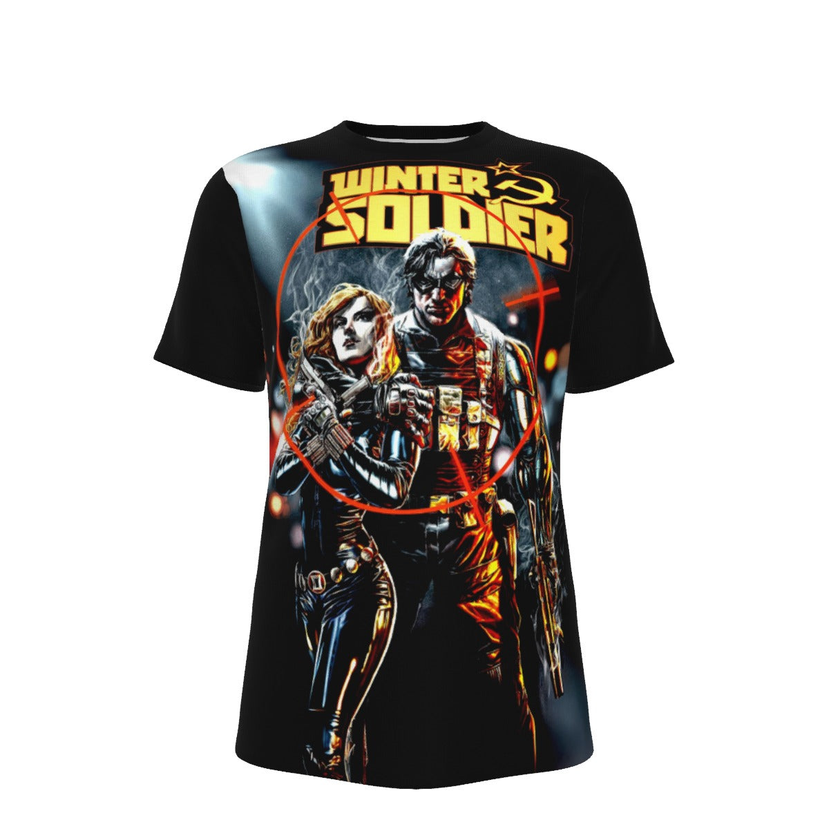 WINTER SOLDIER 2 OVER PRINT SHIRT AND TANK TOP - BLACK WIDOW