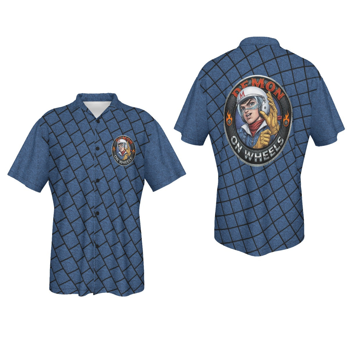 DEMON ON WHEELS All Over Print Shirt & Tank Top - SPEED RACER ORIGINAL ART BY EKA