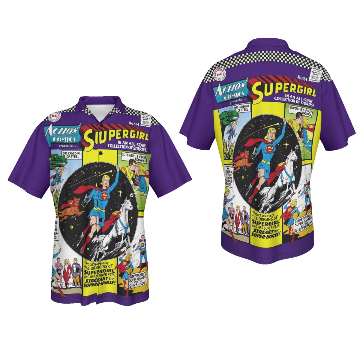 ACTION 334 All Over Print Shirt & Tank Top - SUPERGIRL