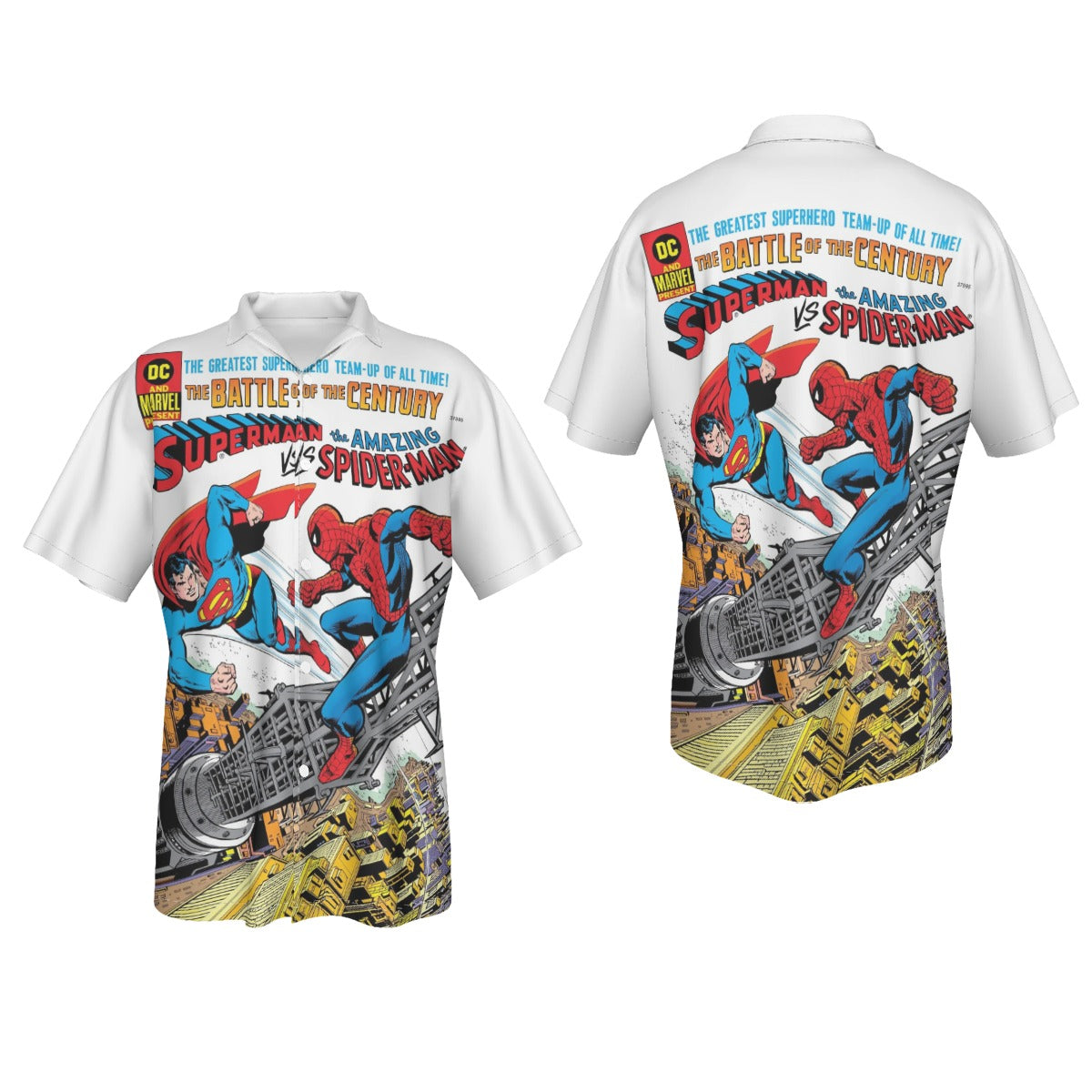 SUPERMAN VS SPIDERMAN ALL OVER PRINT SHIRT AND TANK TOP -