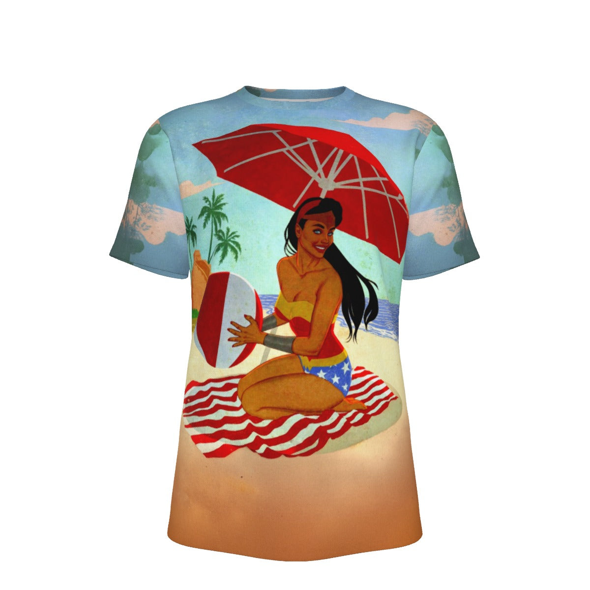WONDER WOMAN PIN UP All Over Print Shirt & Tank Top- JENNY FRISON ART