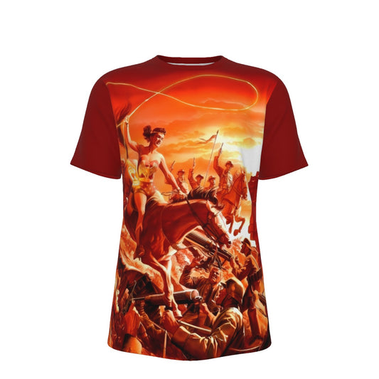WONDER WOMAN 750 RIDING ALL OVER PRINT SHIRT AND TANK TOP - ALEX ROSS ART
