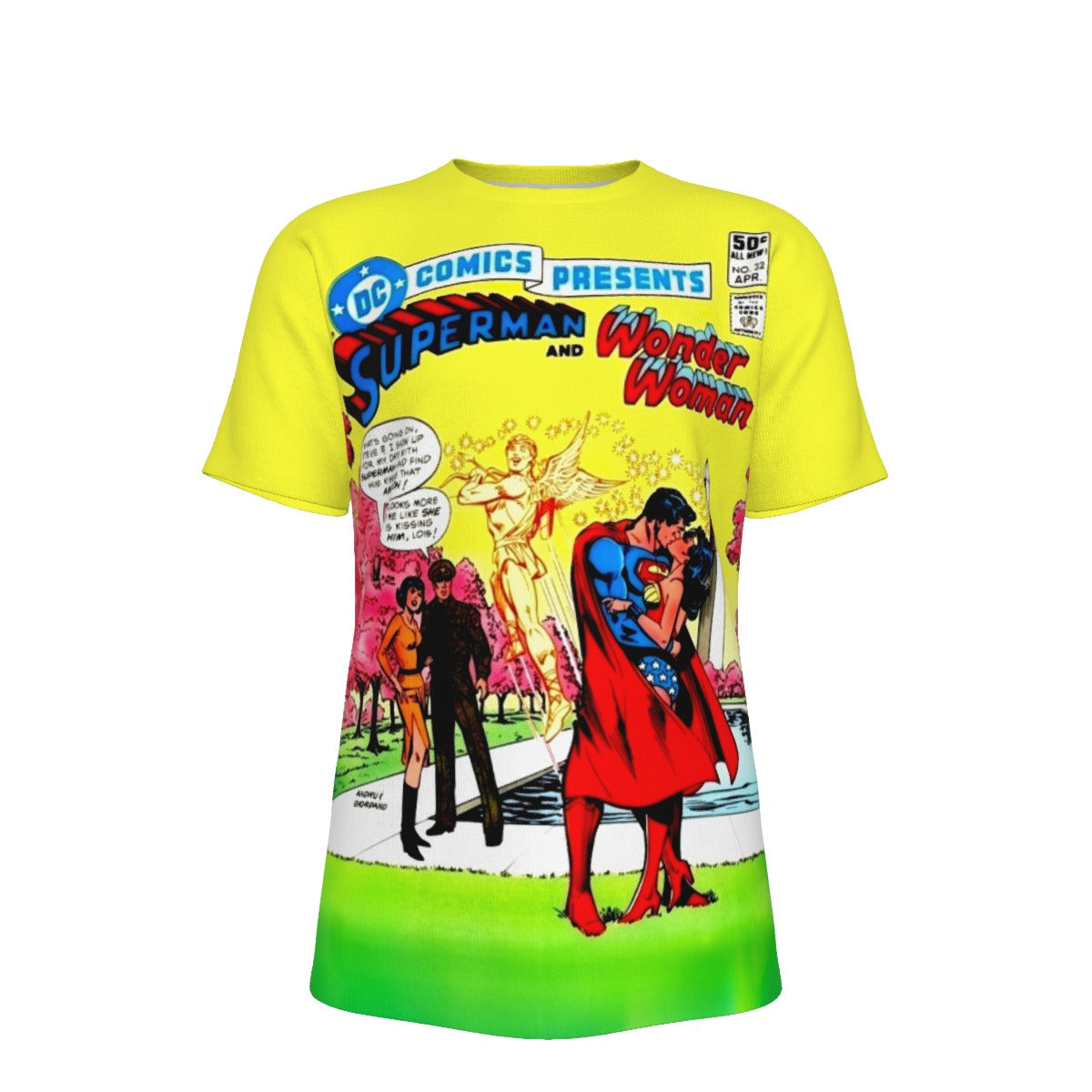 DC COMICS PRESENTS 32  ALL OVER PRINT SHIRT AND TANK TOP - SUPERMAN WONDER WOMAN