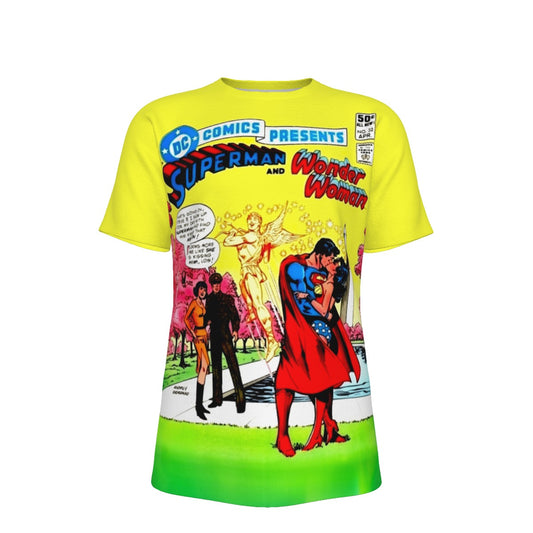 DC COMICS PRESENTS 32  ALL OVER PRINT SHIRT AND TANK TOP - SUPERMAN WONDER WOMAN