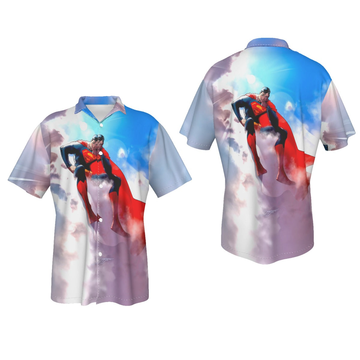 SUPERMAN IN THE CLOUDS All Over Print Shirt & Tank Top  - JORGE JIMENEZ ART