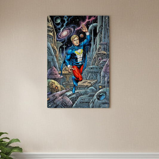 LIGHTNING LAD GO METAL WALL PLATE - ORIGINAL ART