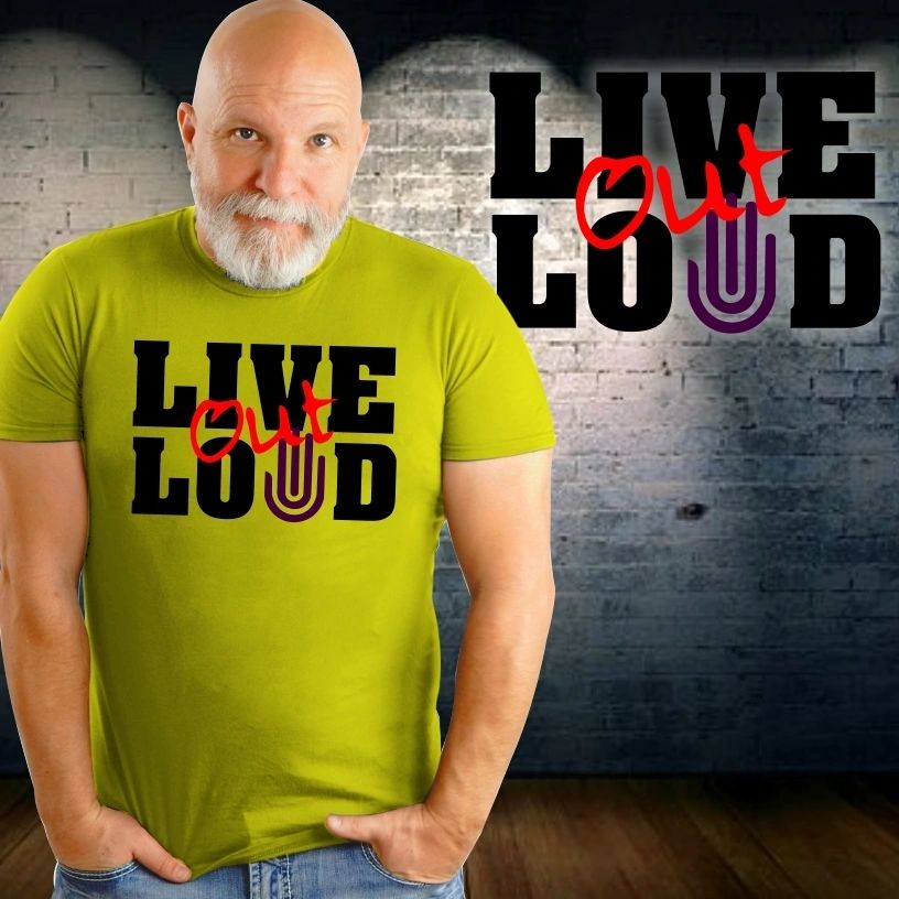 LIVE OUT LOUD Purple Hand Project shirt