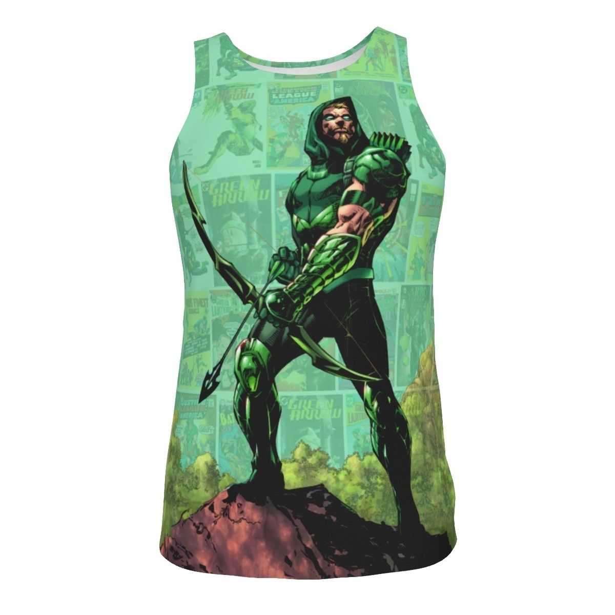GREEN ARROW TPB COVER ALL OVER PRINT SHIRT AND TANK - JIM LEE ART