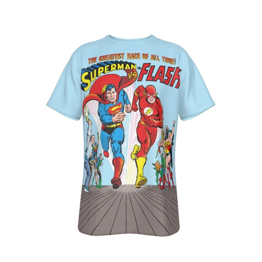 SUPERMAN VS FLASH RACE ALL OVER PRINT SHIRT AND TANK - JOSÉ LUIS GARCÍA-LÓPEZ ART