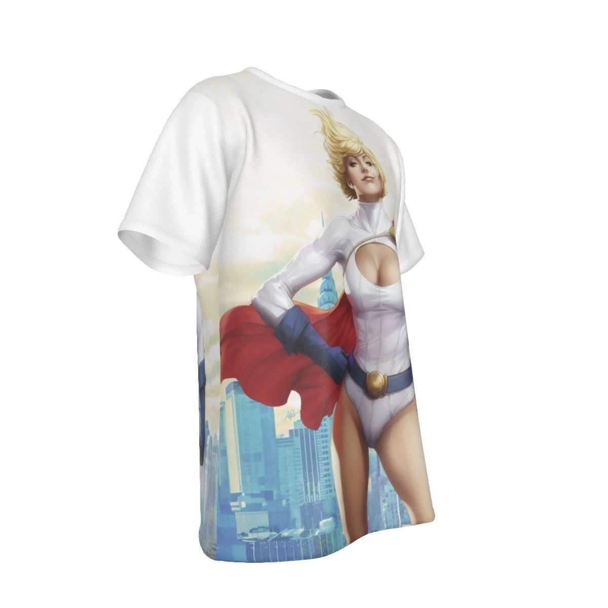 POWER GIRL ALL OVER PRINT SHIRT AND TANK TOP - STANLEY ARTGEM LAU ART