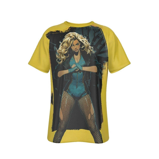 BLACK CANARY KNUCKLE CRUNCH ALL OVER PRINT SHIRT AND TANK TOP