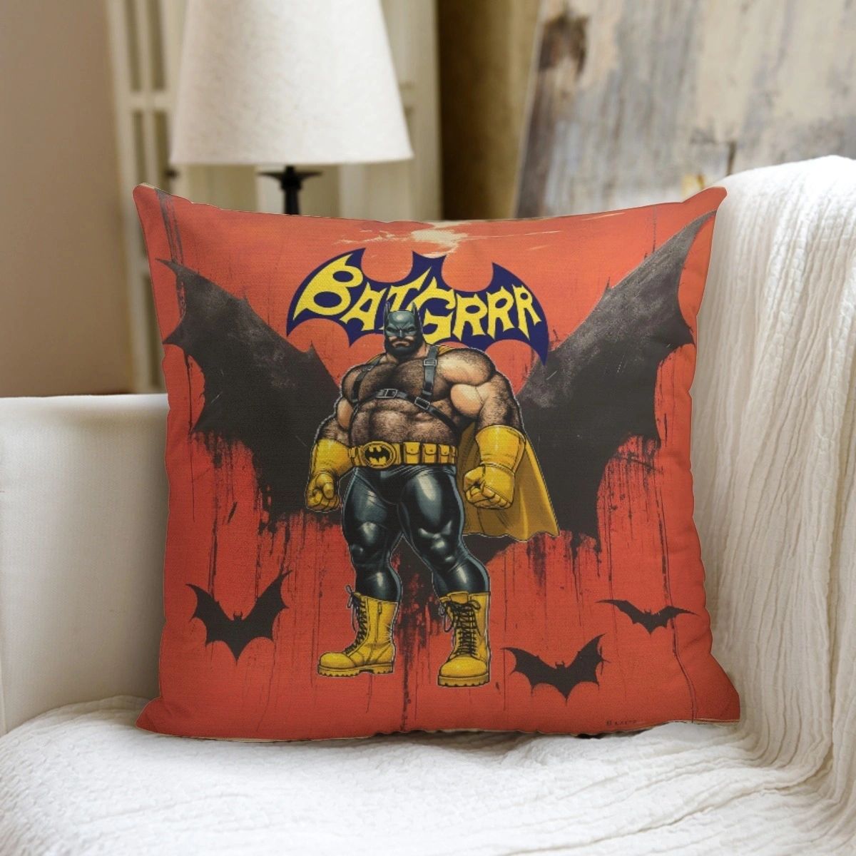 BAT-GRRR Ready Pillow including pillow inserts (STUFFED)
