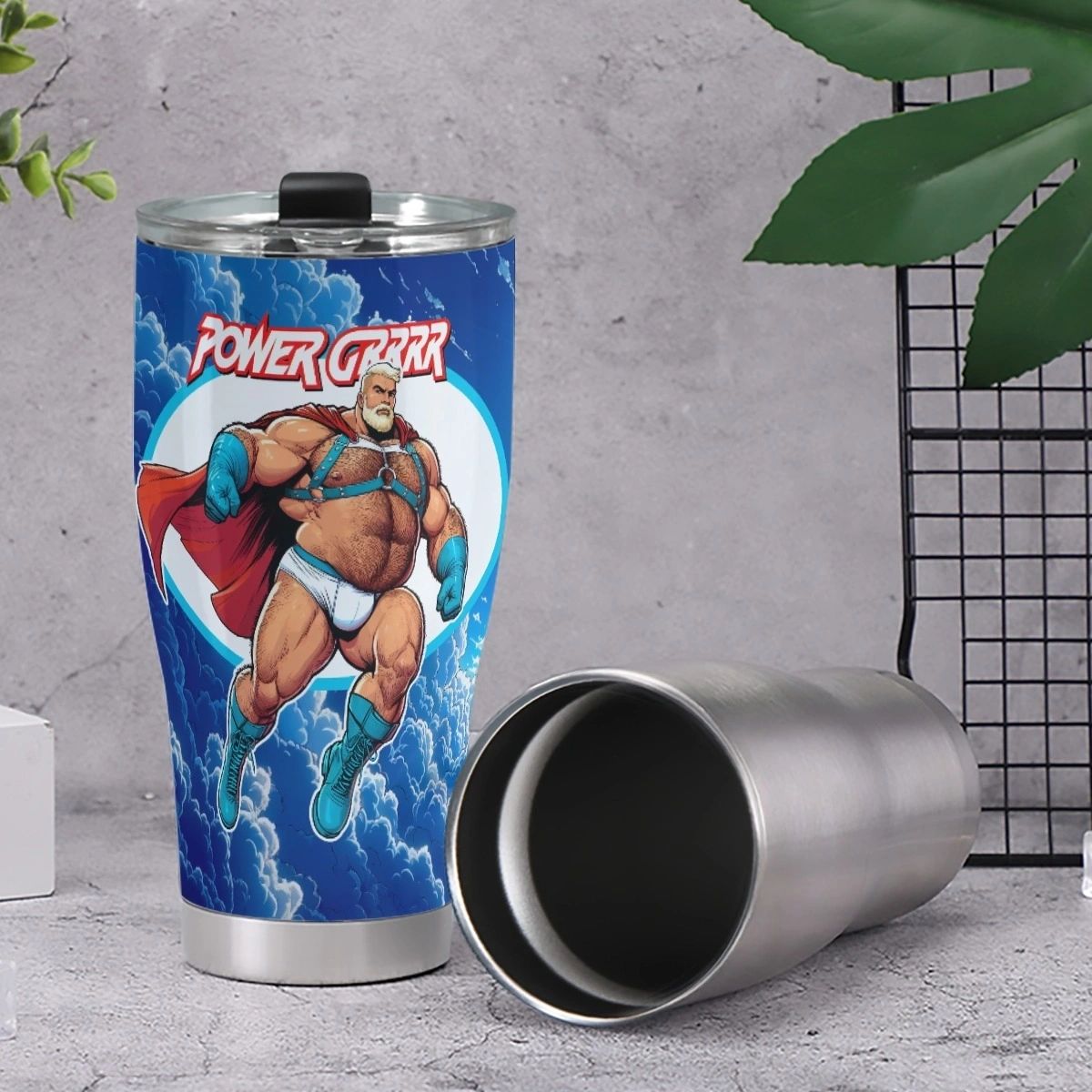 POWER-GRRR STAINLESS STEEL TUMBLER