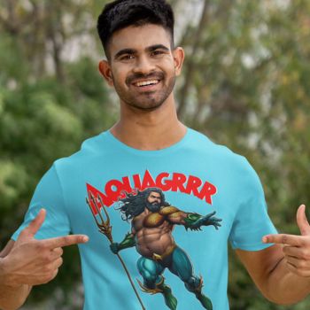 AQUA-GRRR OF THE SUPERGRRRS SERIES ON COTTON
