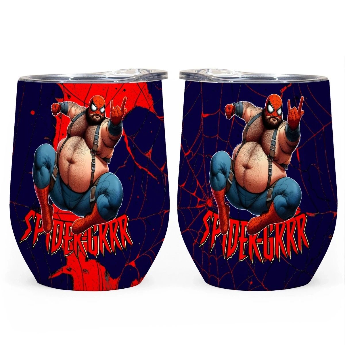 SPIDER-GRRR WINE TUMBLER -OF THE SUPERGRRRRs SERIES