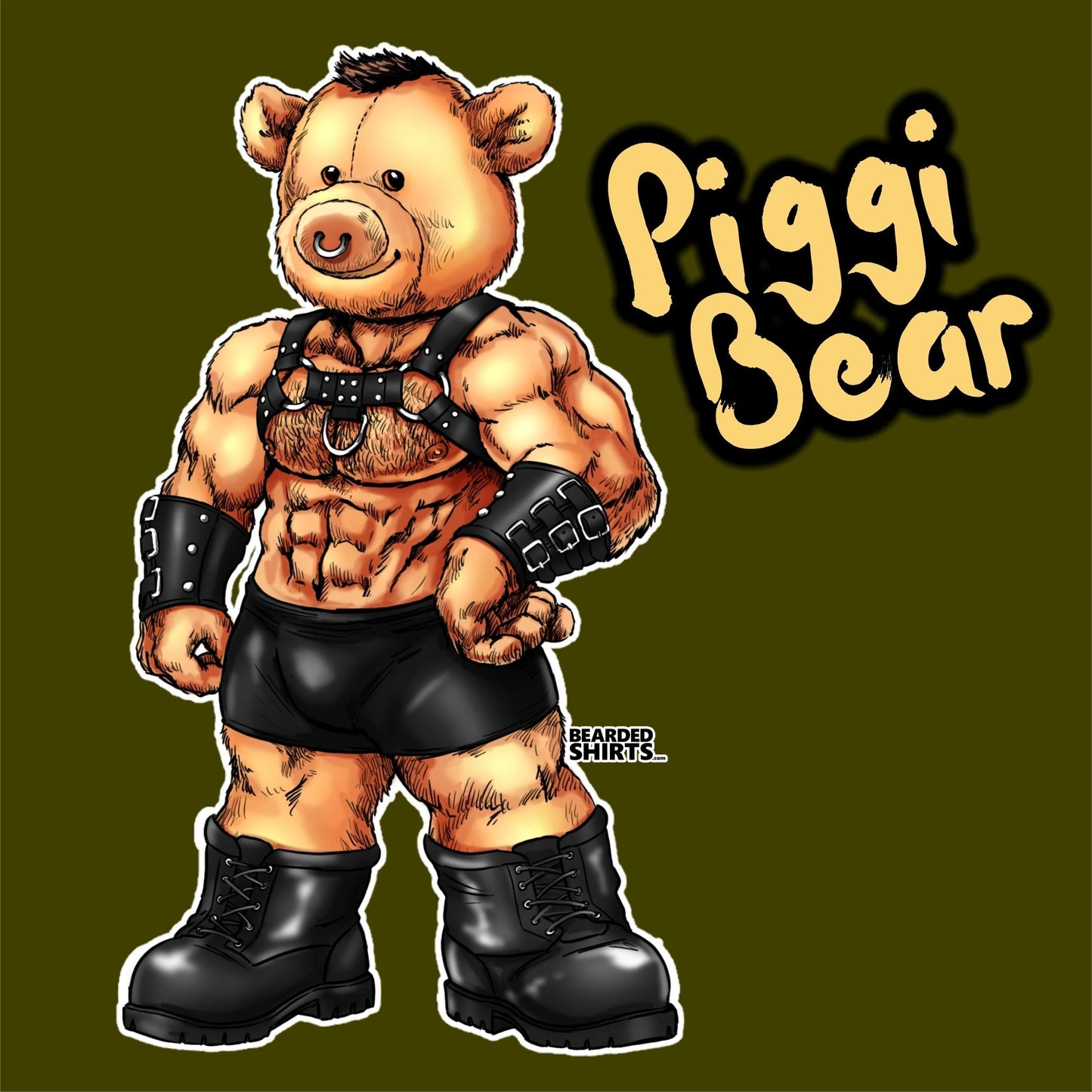 Piggi Bear in Leather
