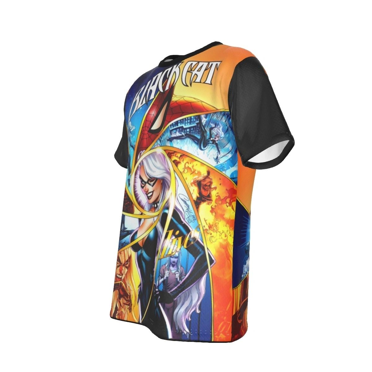 BLACK CAT 9 LIVES ALL OVER PRINT SHIRT AND TANK