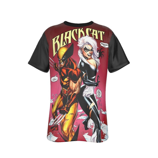 BLACK CAT WITH WOLVERINE/NIGHTCRAWLER ALL OVER PRINT SHIRT AND TANK