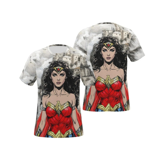 WONDER WOMAN ON PARADISE ALL OVER PRINT SHIRT AND TANK - ART BY EDDI