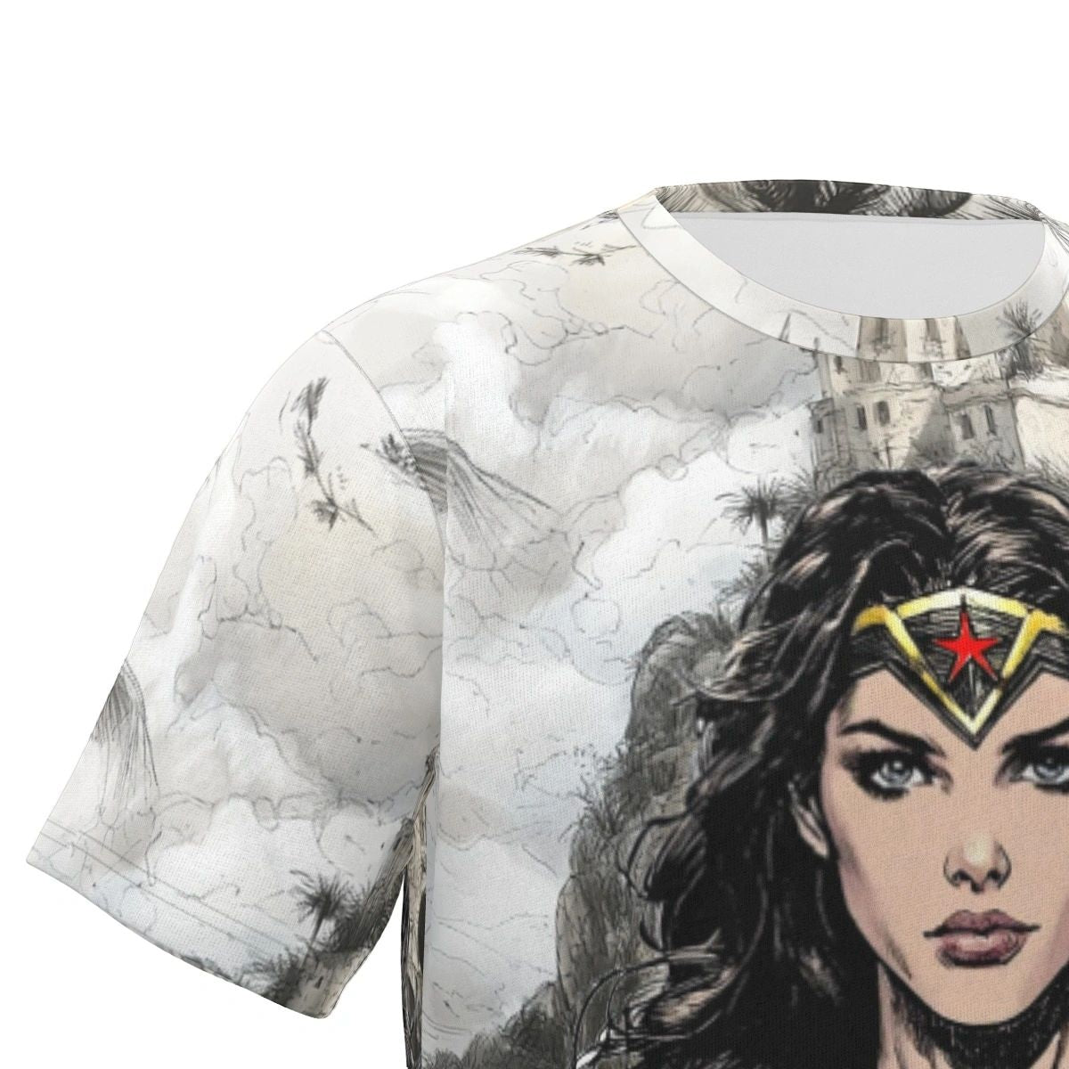 WONDER WOMAN ON PARADISE ALL OVER PRINT SHIRT AND TANK - ART BY EDDI