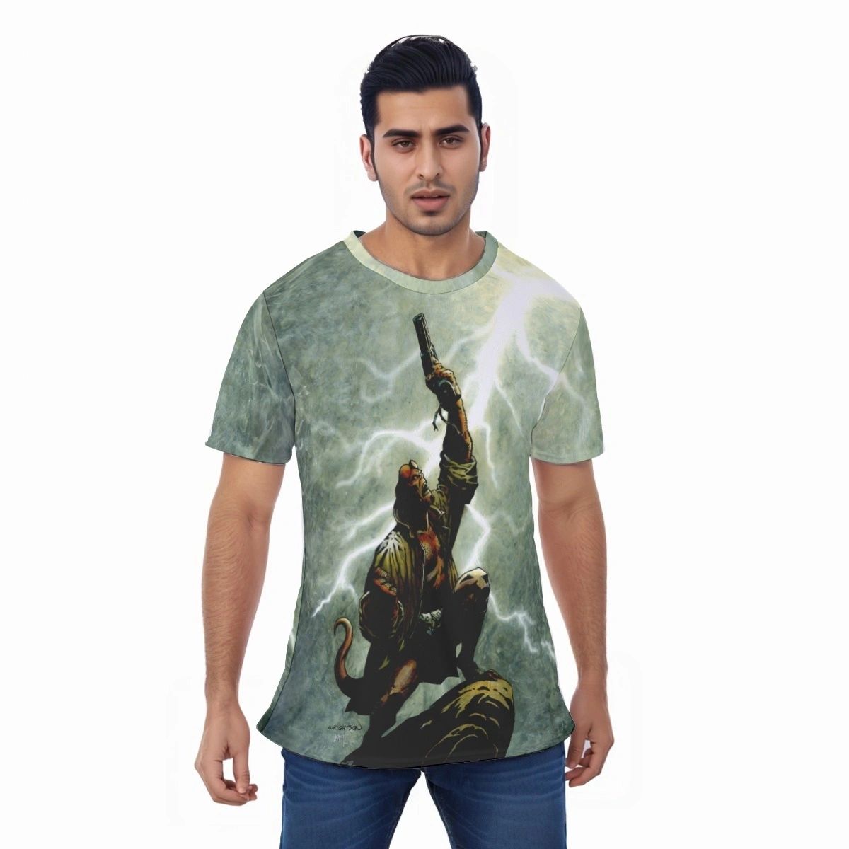 HELLBOY ALL OVER PRINT SHIRT AND TANK- WRIGHTSON ART