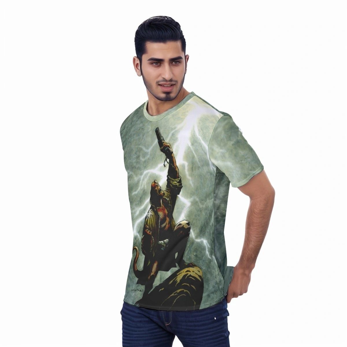 HELLBOY ALL OVER PRINT SHIRT AND TANK- WRIGHTSON ART