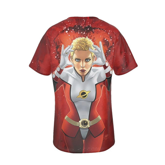 SATURN GIRL ALL OVER PRINT SHIRT AND TANK - STEVE LIGHTLE ART - LEGION 3 WORLDS