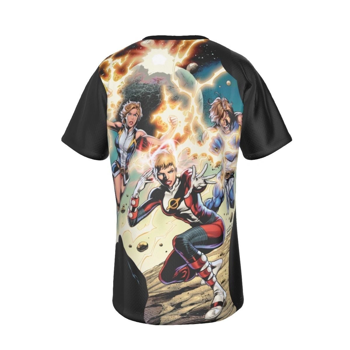 SATURN GIRL AND THE LIGHTNING TWINS ALL OVER PRINT SHIRT AND TANK - CINAR ART