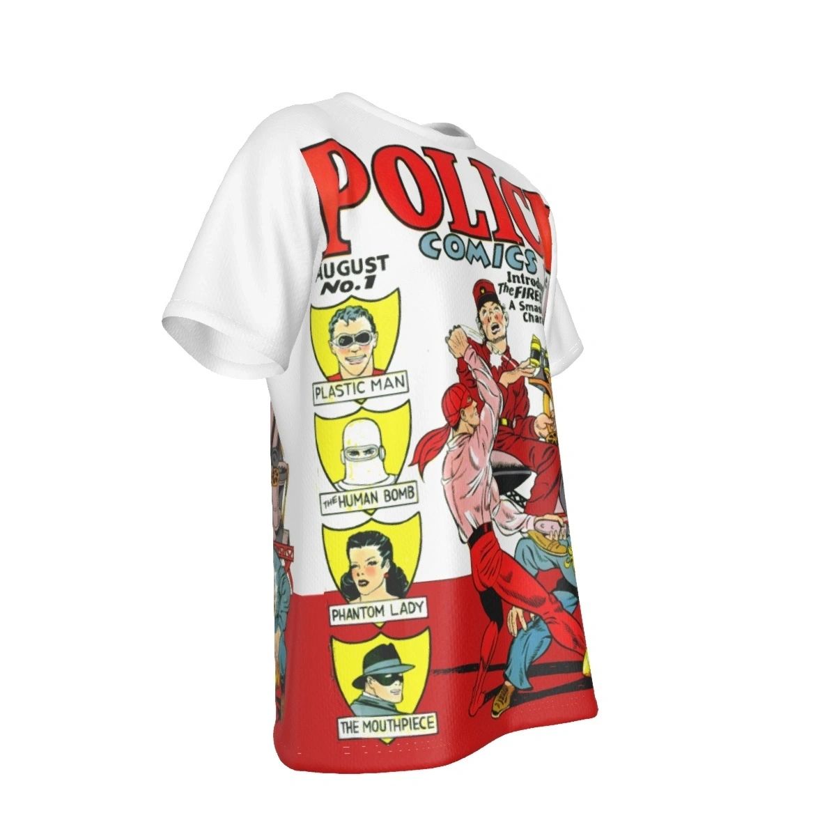 POLICE COMICS 1 ALL OVER PRINT SHIRT AND TANK - 1ST PLASTIC MAN