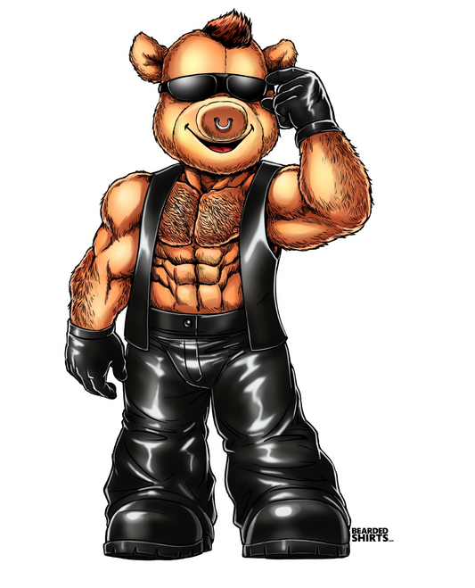 Piggi Bear In Full Leather shirt