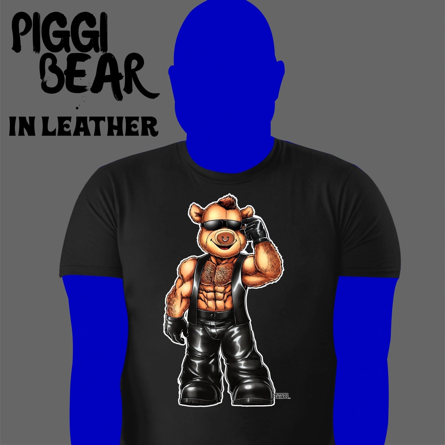 Piggi Bear In Full Leather shirt