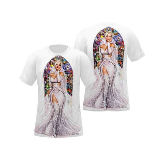 WHITE QUEEN WEDDING GOWN ALL OVER PRINT SHIRT AND TANK - EMMA FROST