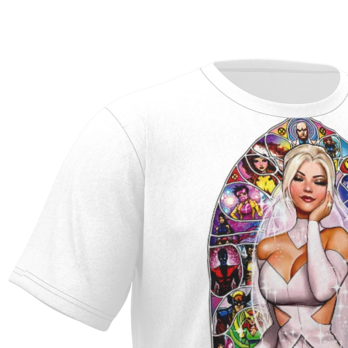 WHITE QUEEN WEDDING GOWN ALL OVER PRINT SHIRT AND TANK - EMMA FROST