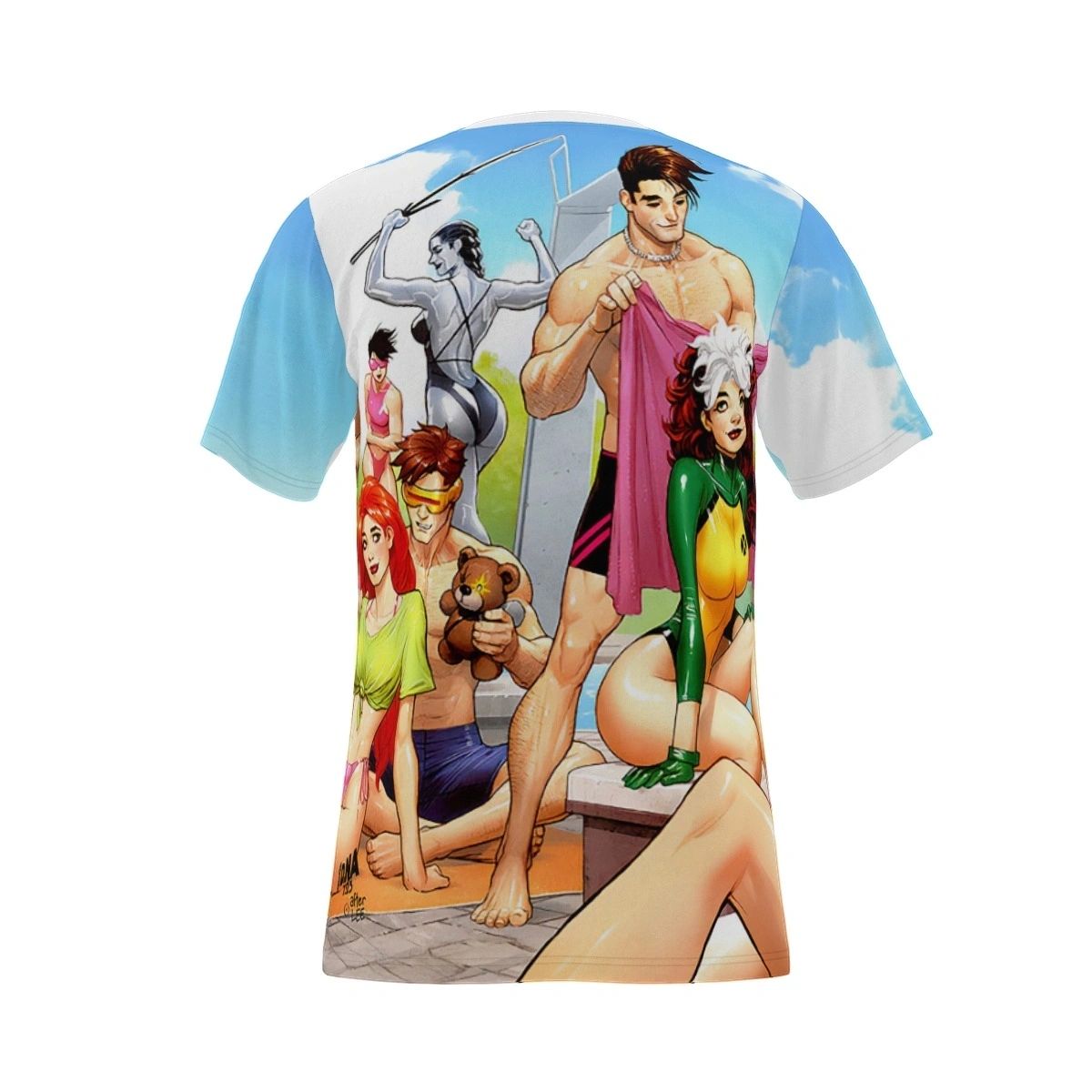 HELLFIRE POOL PARTY ALL OVER PRINT SHIRT AND TANK - EMMA FROST