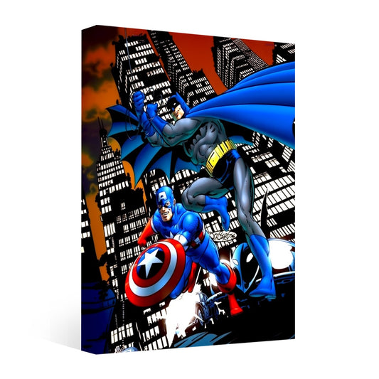 CAPTIAN AMERICA BATMAN BY JOHN BYRNE Framed Single-Piece Mural