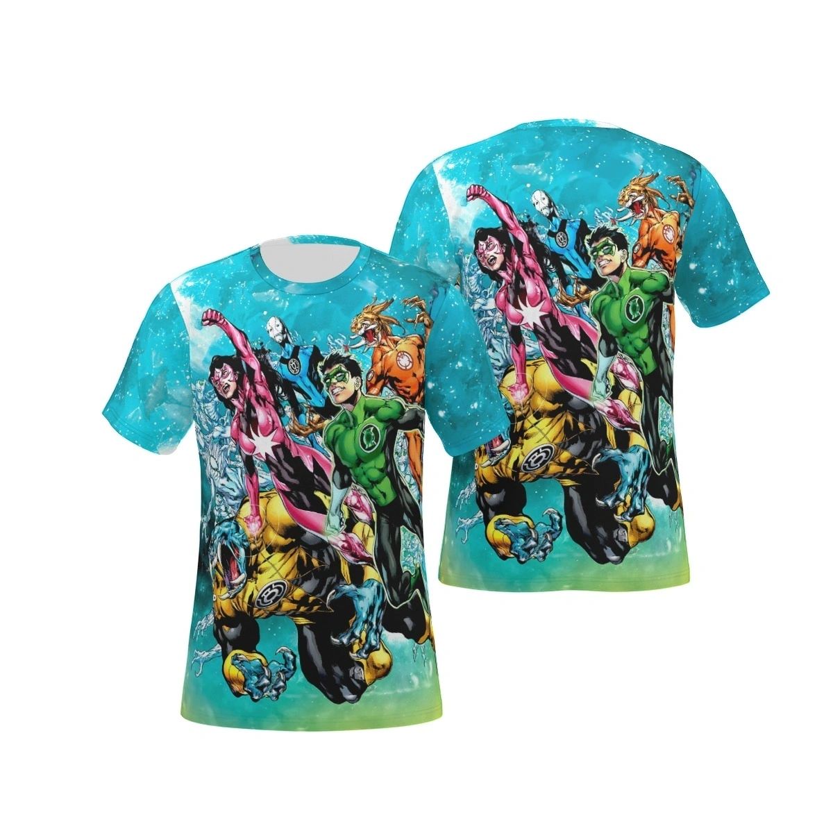 GREEN LANTERN NEW WARRIORS ALL OVER PRINT SHIRT AND TANK - STAR SAPPHIRE