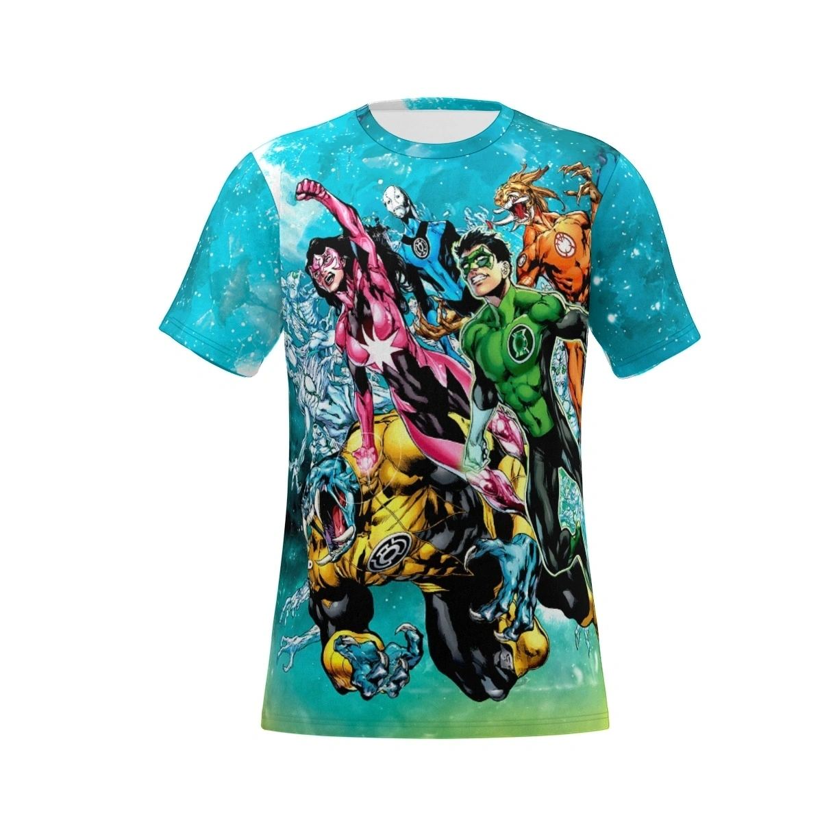 GREEN LANTERN NEW WARRIORS ALL OVER PRINT SHIRT AND TANK - STAR SAPPHIRE
