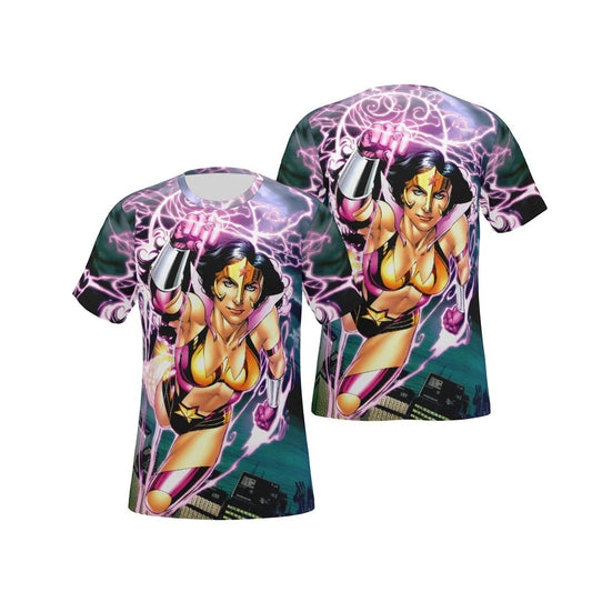 WONDER WOMAN AS STAR SAPPHIRE ALL OVER PRINT SHIRT AND TANK - STAR SAPPHIRE
