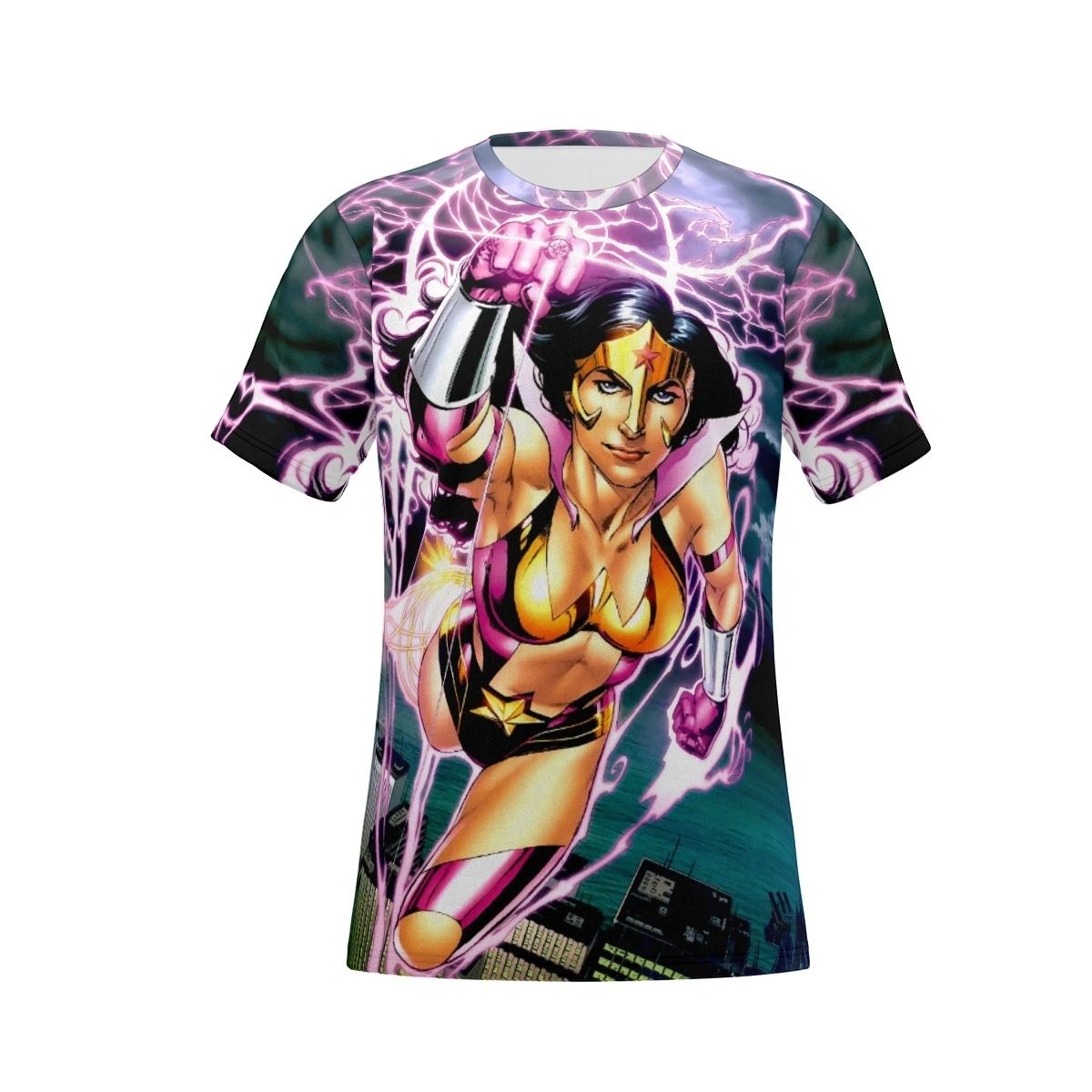WONDER WOMAN AS STAR SAPPHIRE ALL OVER PRINT SHIRT AND TANK - STAR SAPPHIRE